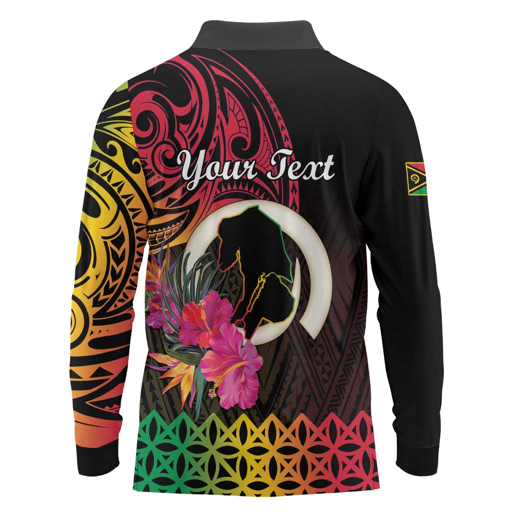 Personalised Vanuatu Port Vila Stay Strong Long Sleeve Polo Shirt Long God Yumi Stanap