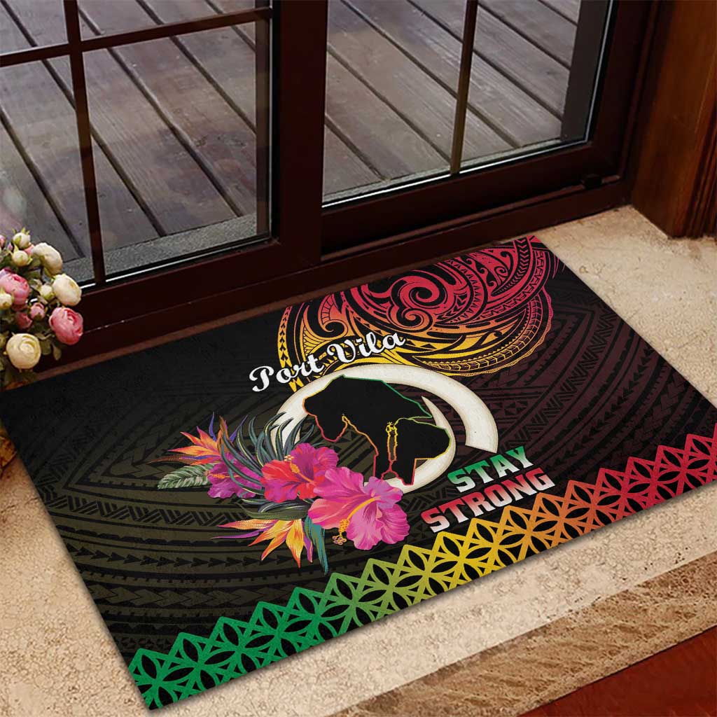 Vanuatu Port Vila Stay Strong Rubber Doormat Long God Yumi Stanap