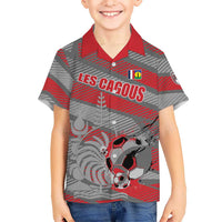Custom Football 2026 New Caledonia Kid Hawaiian Shirt Kagus Come On LT01 Kid Gray - Polynesian Pride