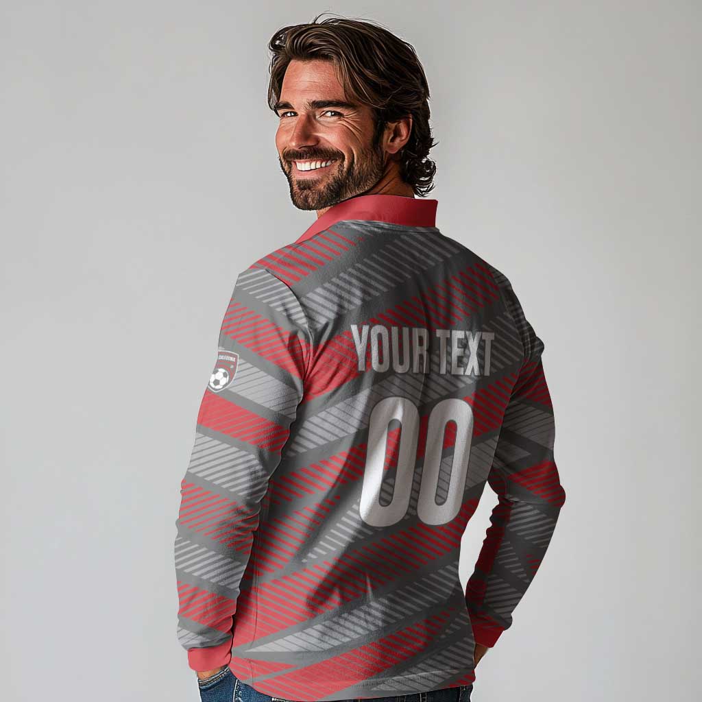 Custom Football 2026 New Caledonia Long Sleeve Polo Shirt Kagus Come On LT01 - Polynesian Pride