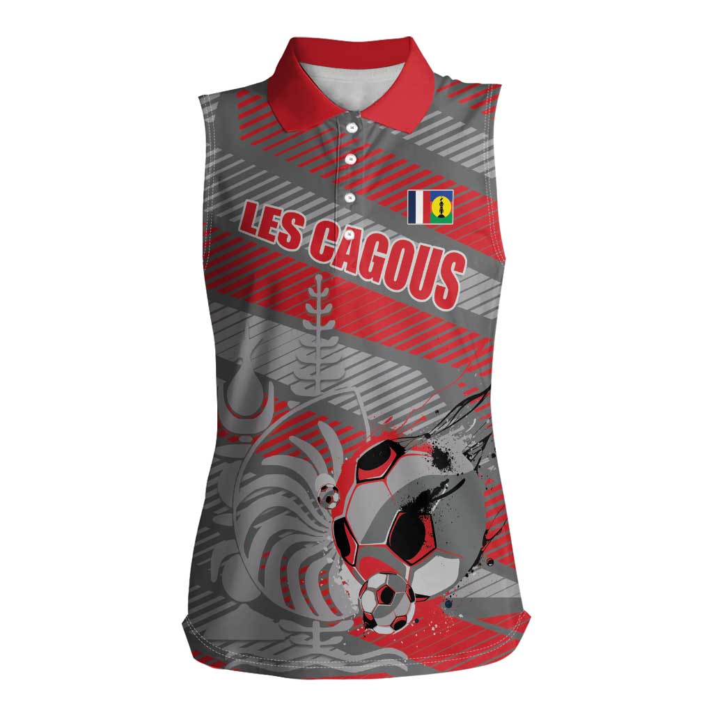Custom Football 2026 New Caledonia Women Sleeveless Polo Shirt Kagus Come On