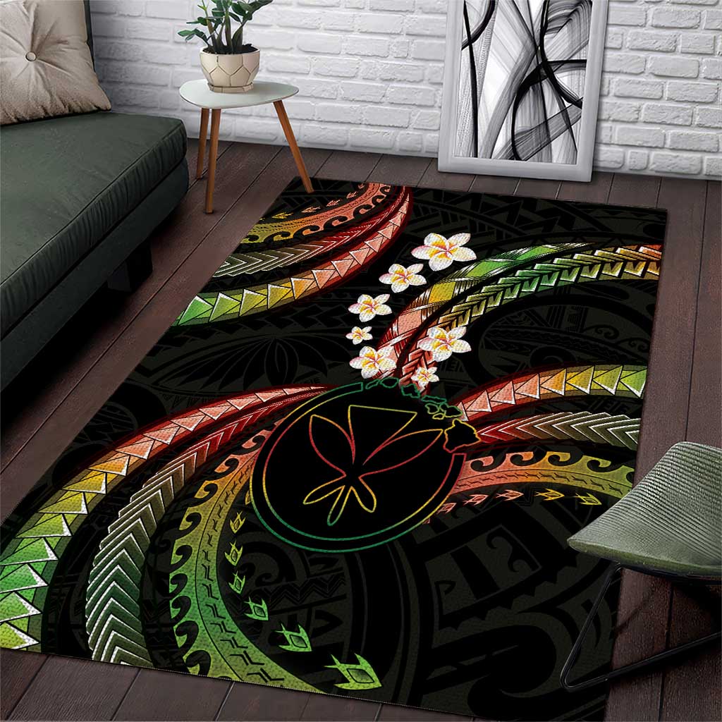 Hawaii Map Kanaka Maoli Area Rug Fantastic Frangipani Reggae