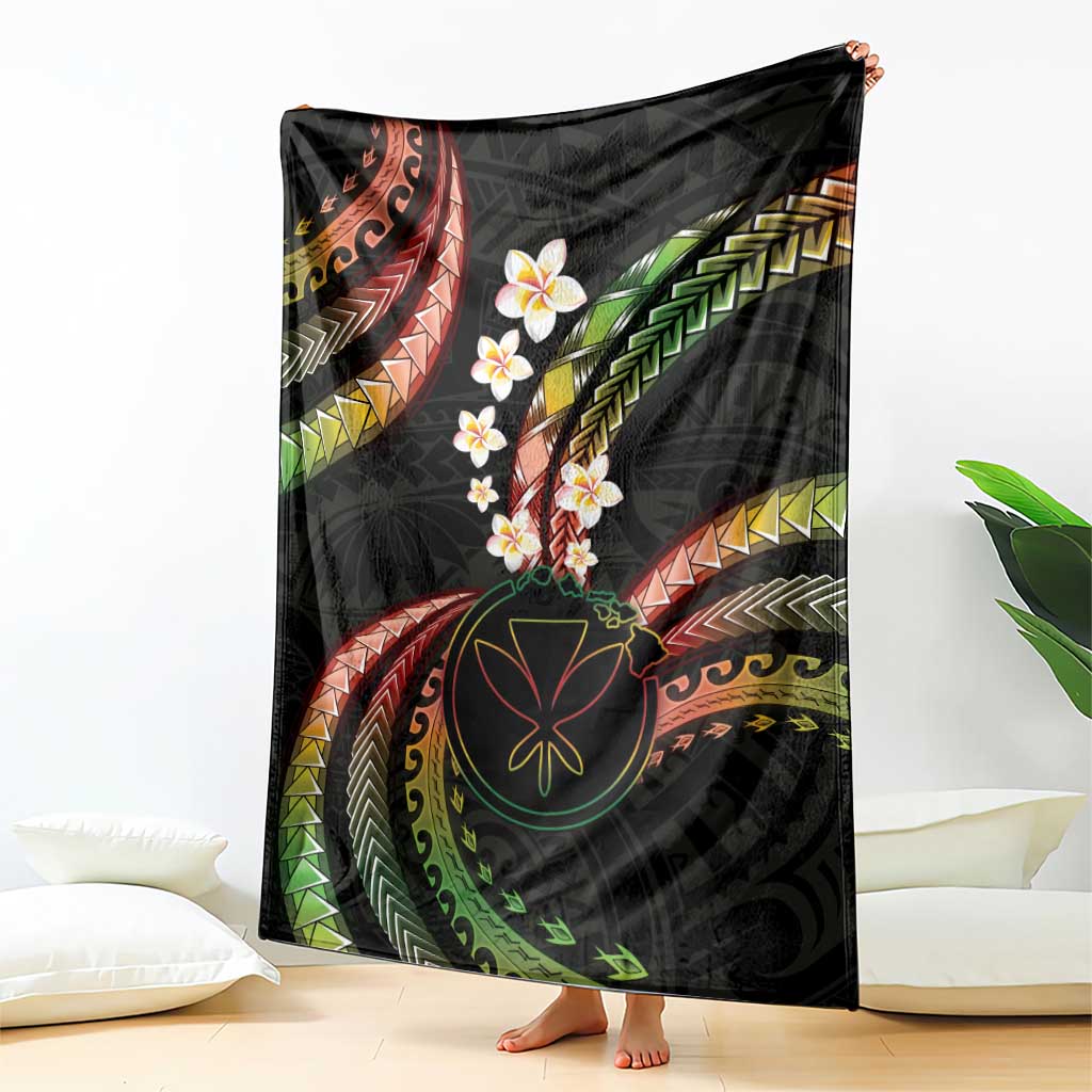 Hawaii Map Kanaka Maoli Blanket Fantastic Frangipani Reggae