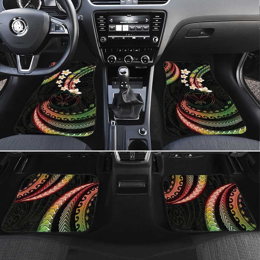 Hawaii Map Kanaka Maoli Car Mats Fantastic Frangipani Reggae