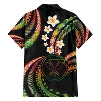 Hawaii Map Kanaka Maoli Family Matching Long Sleeve Bodycon Dress and Hawaiian Shirt Fantastic Frangipani Reggae