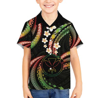 Hawaii Map Kanaka Maoli Family Matching Long Sleeve Bodycon Dress and Hawaiian Shirt Fantastic Frangipani Reggae