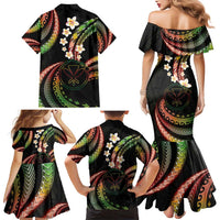 Hawaii Map Kanaka Maoli Family Matching Mermaid Dress and Hawaiian Shirt Fantastic Frangipani Reggae