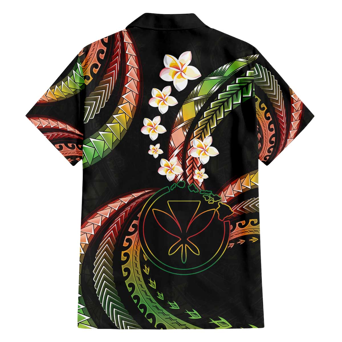 Hawaii Map Kanaka Maoli Family Matching Off The Shoulder Long Sleeve Dress and Hawaiian Shirt Fantastic Frangipani Reggae
