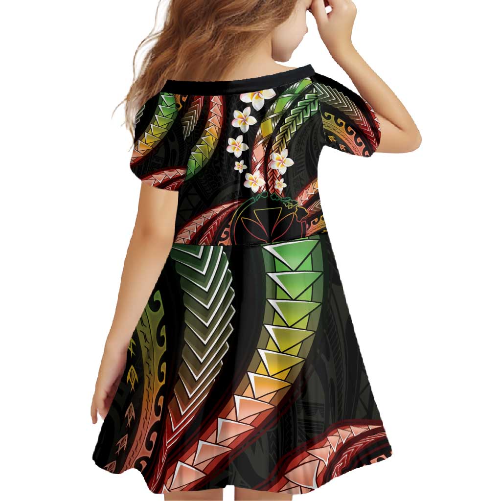 Hawaii Map Kanaka Maoli Family Matching Short Sleeve Bodycon Dress and Hawaiian Shirt Fantastic Frangipani Reggae