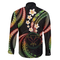 Hawaii Map Kanaka Maoli Family Matching Short Sleeve Bodycon Dress and Hawaiian Shirt Fantastic Frangipani Reggae