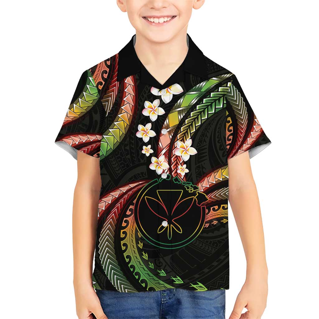 Hawaii Map Kanaka Maoli Family Matching Short Sleeve Bodycon Dress and Hawaiian Shirt Fantastic Frangipani Reggae