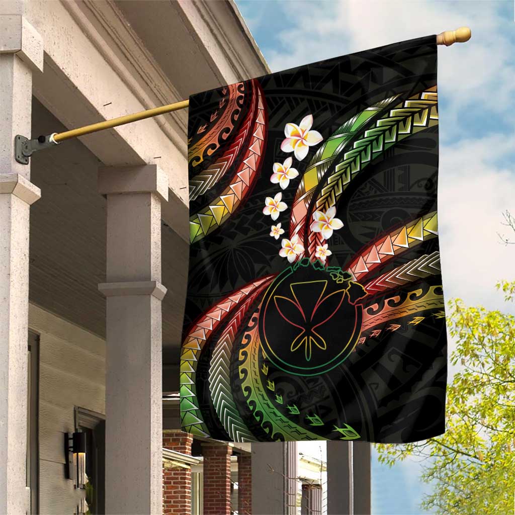 Hawaii Map Kanaka Maoli Garden Flag Fantastic Frangipani Reggae