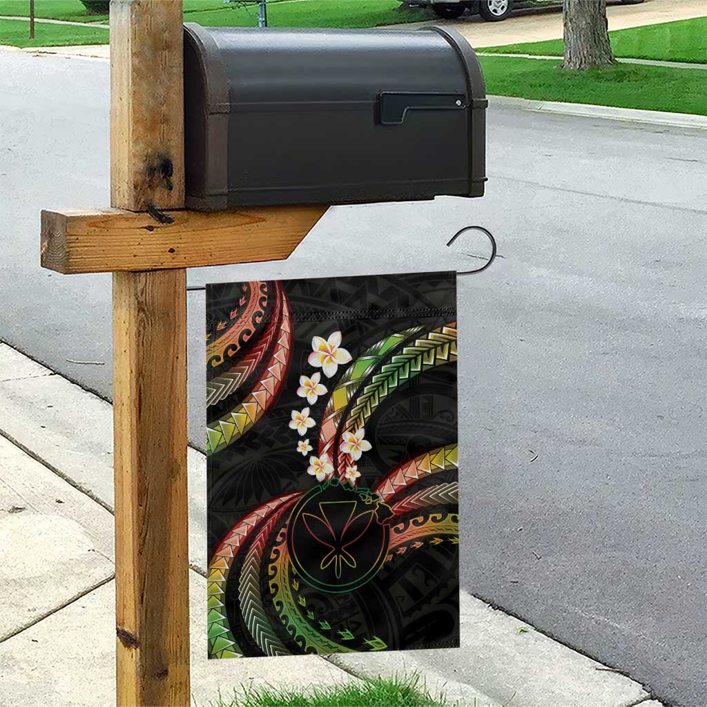 Hawaii Map Kanaka Maoli Garden Flag Fantastic Frangipani Reggae