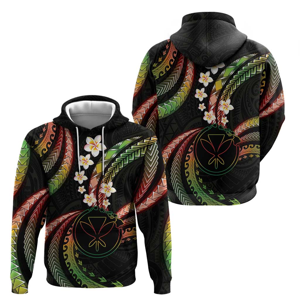 Hawaii Map Kanaka Maoli Hoodie Fantastic Frangipani Reggae