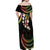 Hawaii Map Kanaka Maoli Off Shoulder Maxi Dress Fantastic Frangipani Reggae