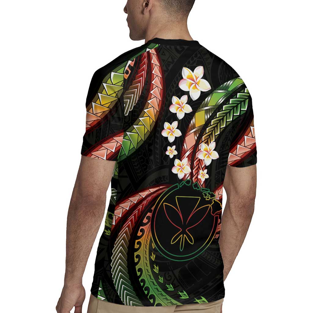 Hawaii Map Kanaka Maoli Rugby Jersey Fantastic Frangipani Reggae