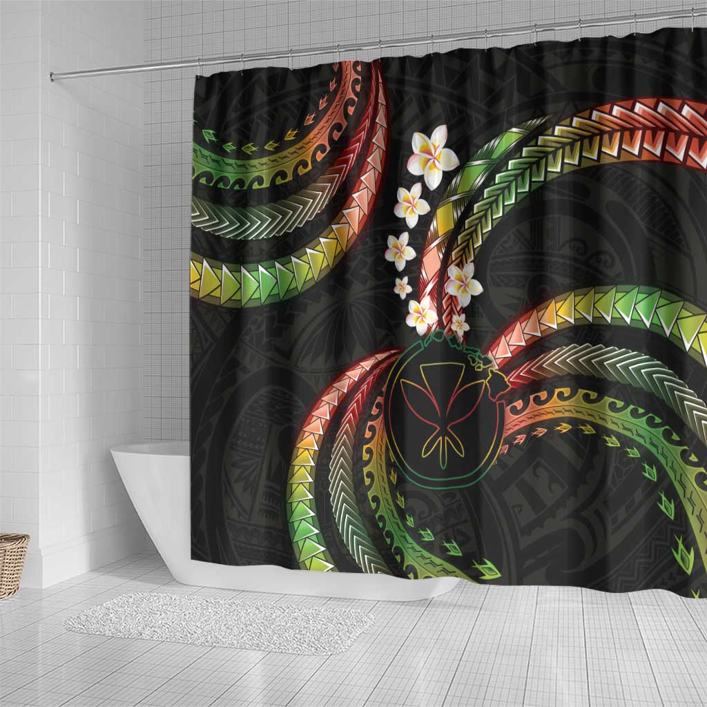 Hawaii Map Kanaka Maoli Shower Curtain Fantastic Frangipani Reggae