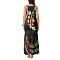 Hawaii Map Kanaka Maoli Tank Maxi Dress Fantastic Frangipani Reggae