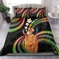 Hawaii King Kamehameha Bedding Set Fantastic Plumeria Reggae