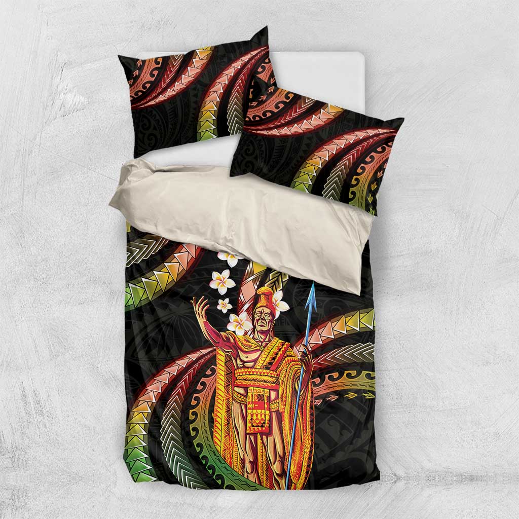 Hawaii King Kamehameha Bedding Set Fantastic Plumeria Reggae