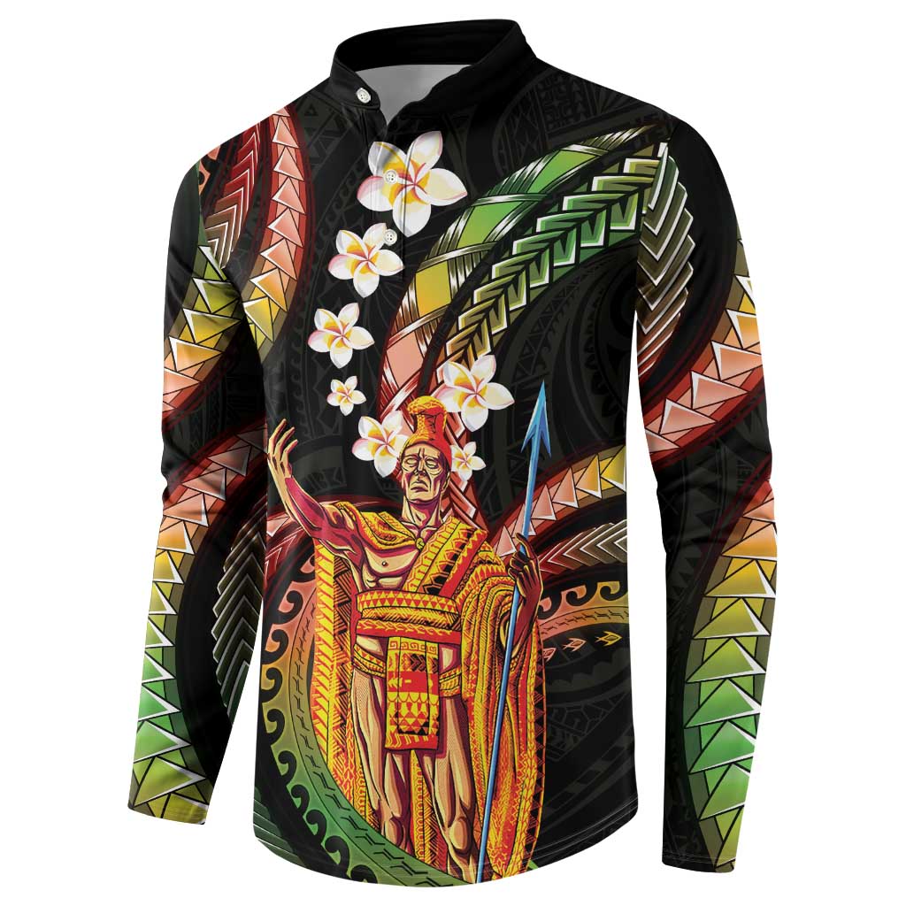 Hawaii King Kamehameha Button Sweatshirt Fantastic Plumeria Reggae