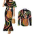 Hawaii King Kamehameha Couples Matching Mermaid Dress and Long Sleeve Button Shirt Fantastic Plumeria Reggae