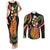 Hawaii King Kamehameha Couples Matching Tank Maxi Dress and Long Sleeve Button Shirt Fantastic Plumeria Reggae