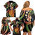 Hawaii King Kamehameha Family Matching Off Shoulder Short Dress and Hawaiian Shirt Fantastic Plumeria Reggae
