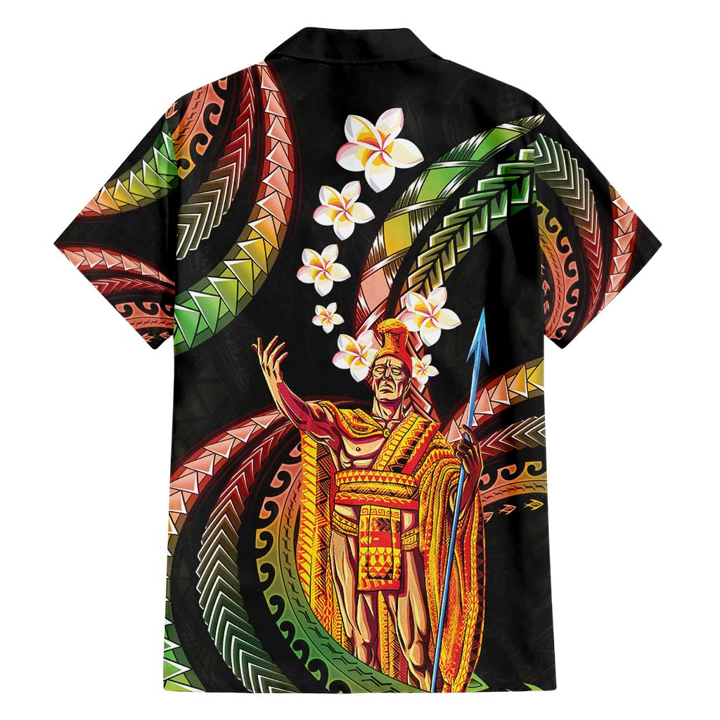 Hawaii King Kamehameha Family Matching Off Shoulder Short Dress and Hawaiian Shirt Fantastic Plumeria Reggae