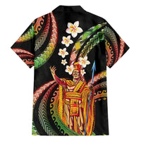 Hawaii King Kamehameha Family Matching Off Shoulder Short Dress and Hawaiian Shirt Fantastic Plumeria Reggae