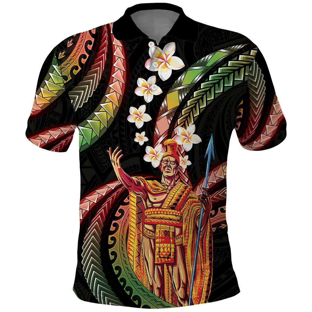 Hawaii King Kamehameha Polo Shirt Fantastic Plumeria Reggae