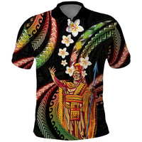 Hawaii King Kamehameha Polo Shirt Fantastic Plumeria Reggae