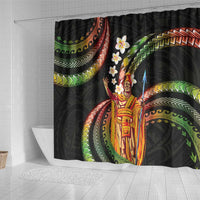 Hawaii King Kamehameha Shower Curtain Fantastic Plumeria Reggae