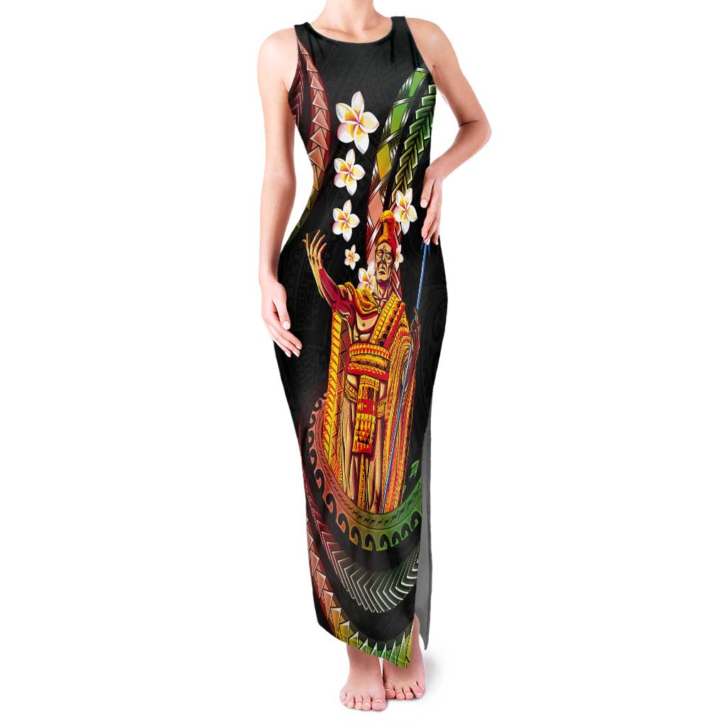 Hawaii King Kamehameha Tank Maxi Dress Fantastic Plumeria Reggae