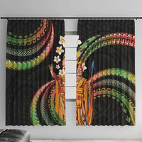 Hawaii King Kamehameha Window Curtain Fantastic Plumeria Reggae