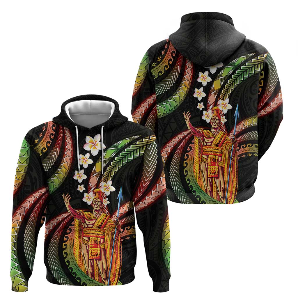 Hawaii King Kamehameha Zip Hoodie Fantastic Plumeria Reggae