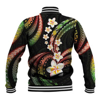 Hawaii Plumeria Reggae Baseball Jacket Polynesian Pattern
