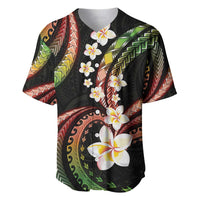 Hawaii Plumeria Reggae Baseball Jersey Polynesian Pattern