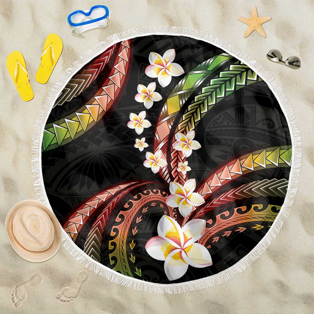 Hawaii Plumeria Reggae Beach Blanket Polynesian Pattern