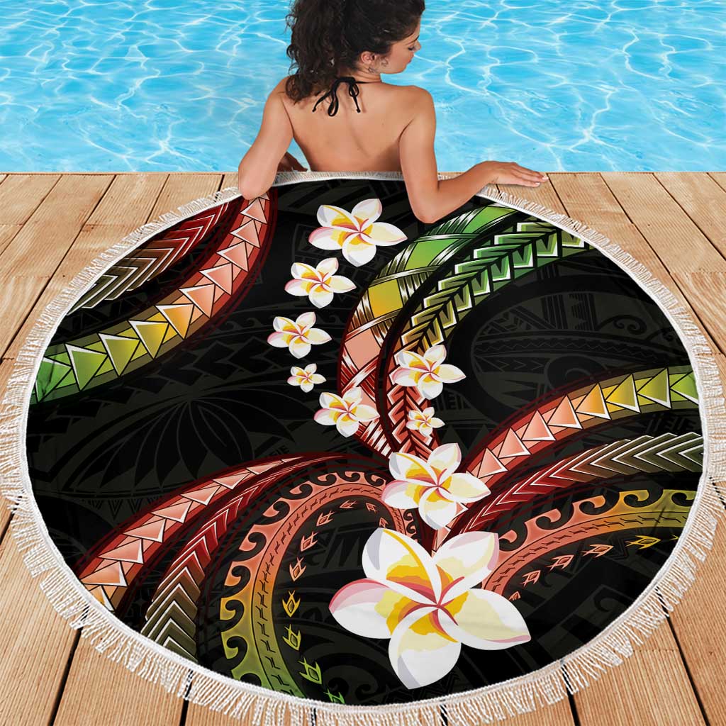Hawaii Plumeria Reggae Beach Blanket Polynesian Pattern