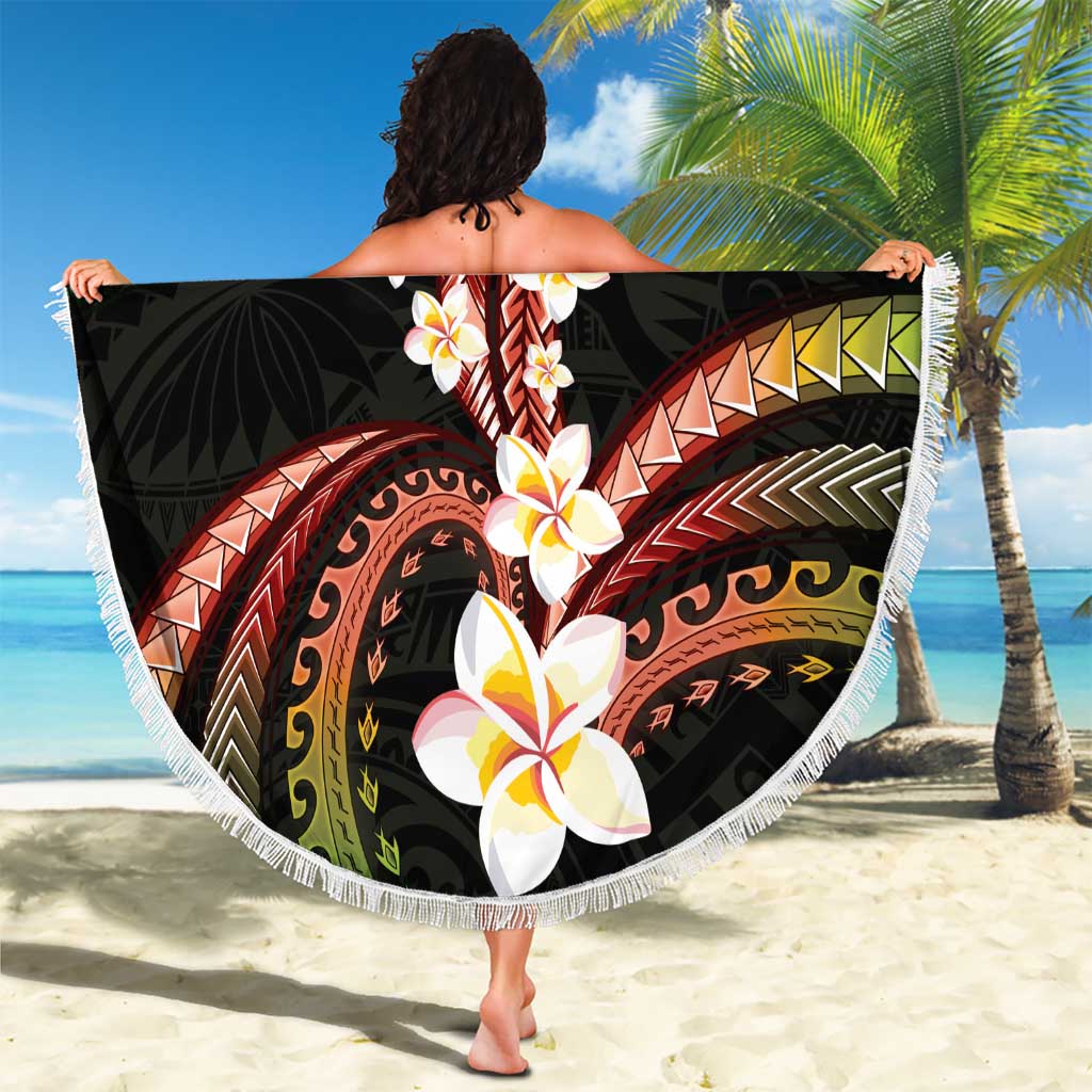 Hawaii Plumeria Reggae Beach Blanket Polynesian Pattern