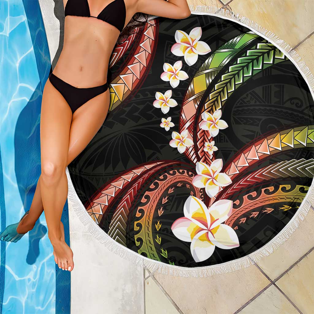 Hawaii Plumeria Reggae Beach Blanket Polynesian Pattern
