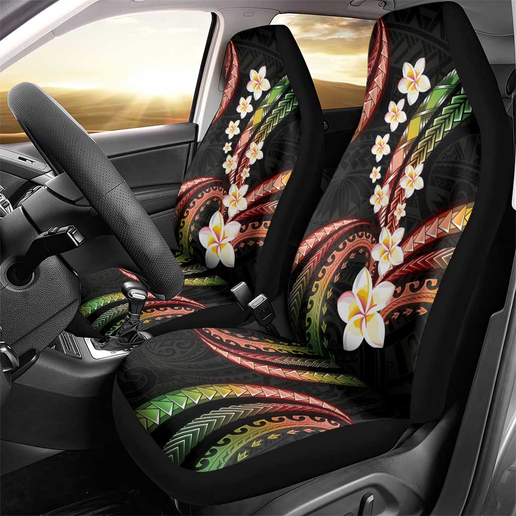 Hawaii Plumeria Reggae Car Seat Cover Polynesian Pattern