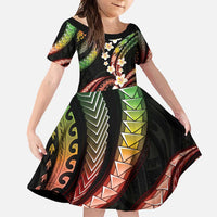 Hawaii Plumeria Reggae Family Matching Mermaid Dress and Hawaiian Shirt Polynesian Pattern