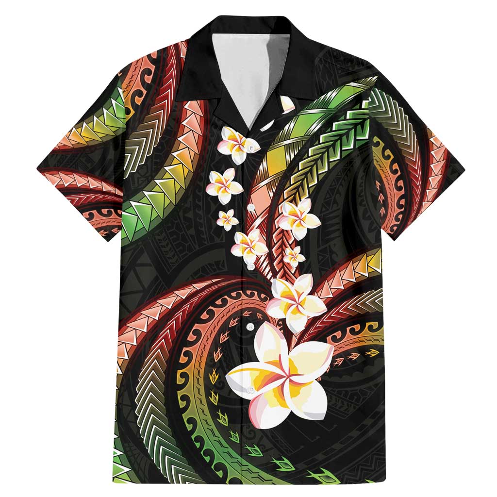 Hawaii Plumeria Reggae Family Matching Mermaid Dress and Hawaiian Shirt Polynesian Pattern