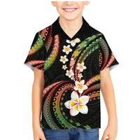 Hawaii Plumeria Reggae Family Matching Mermaid Dress and Hawaiian Shirt Polynesian Pattern