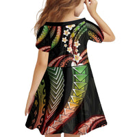 Hawaii Plumeria Reggae Family Matching Off Shoulder Short Dress and Hawaiian Shirt Polynesian Pattern