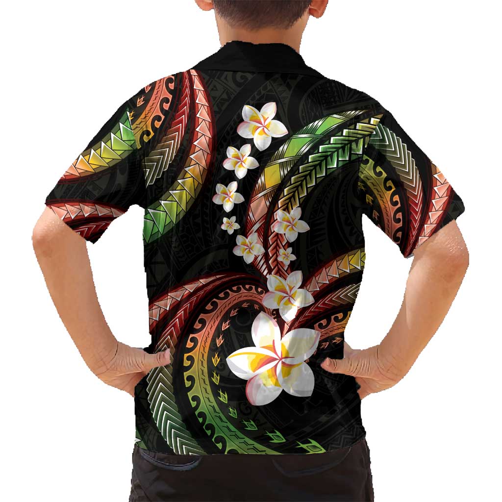 Hawaii Plumeria Reggae Family Matching Puletasi and Hawaiian Shirt Polynesian Pattern