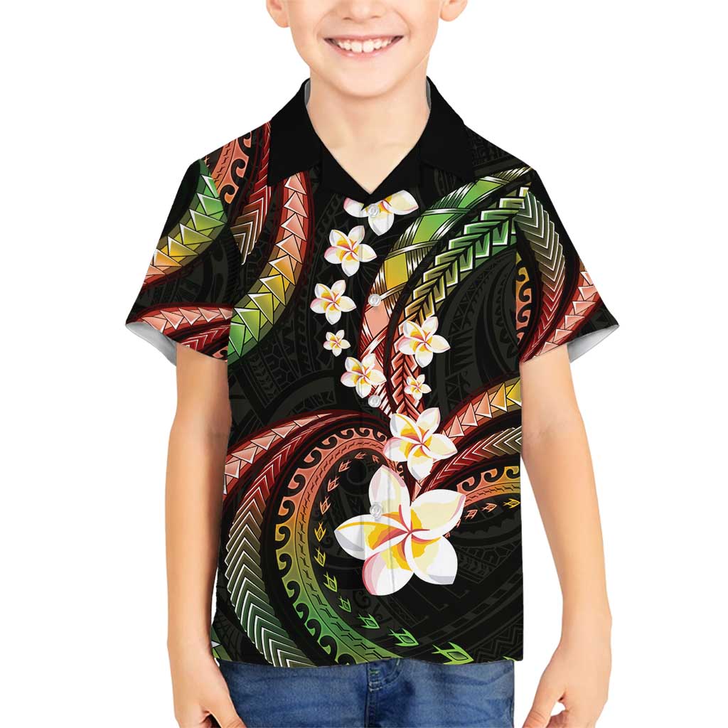 Hawaii Plumeria Reggae Family Matching Puletasi and Hawaiian Shirt Polynesian Pattern