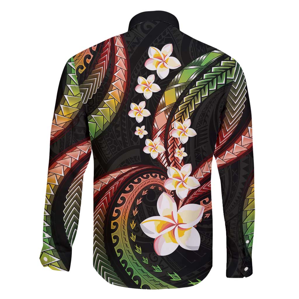Hawaii Plumeria Reggae Family Matching Tank Maxi Dress and Hawaiian Shirt Polynesian Pattern